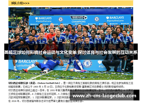 英超足球如何影响社会运动与文化变革 探讨体育与社会发展的互动关系